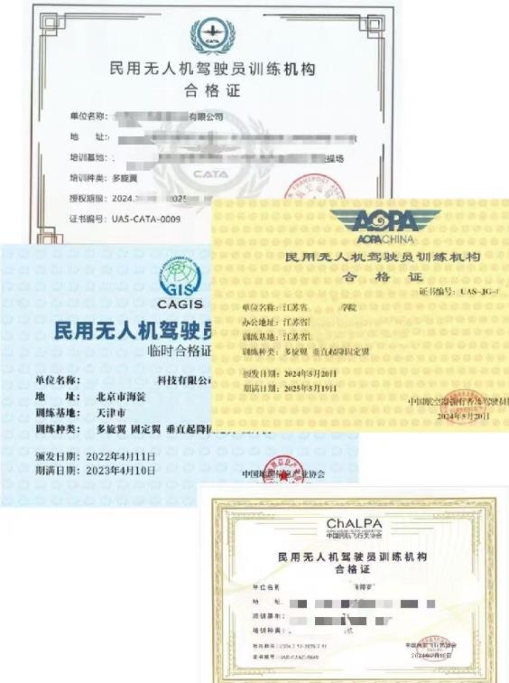 民用无人机驾驶员训练机构合格证
